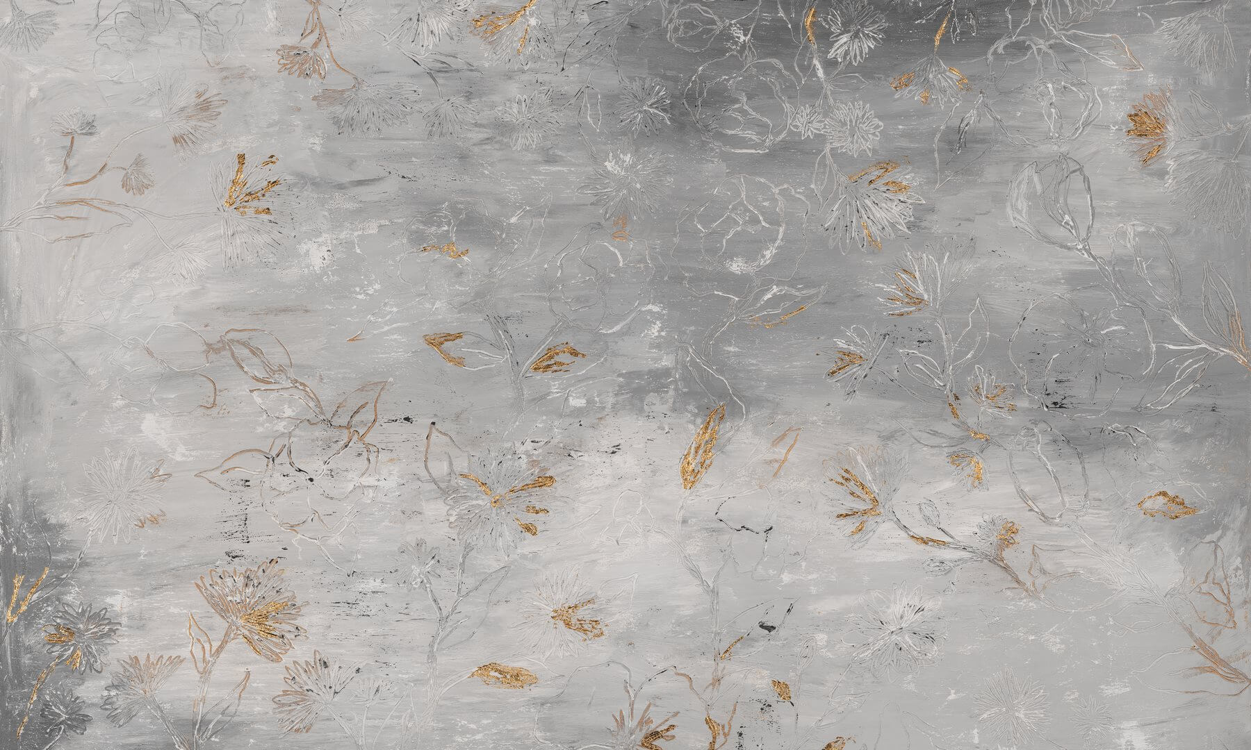 Fototapeta kwiaty i beton WallArt Grati