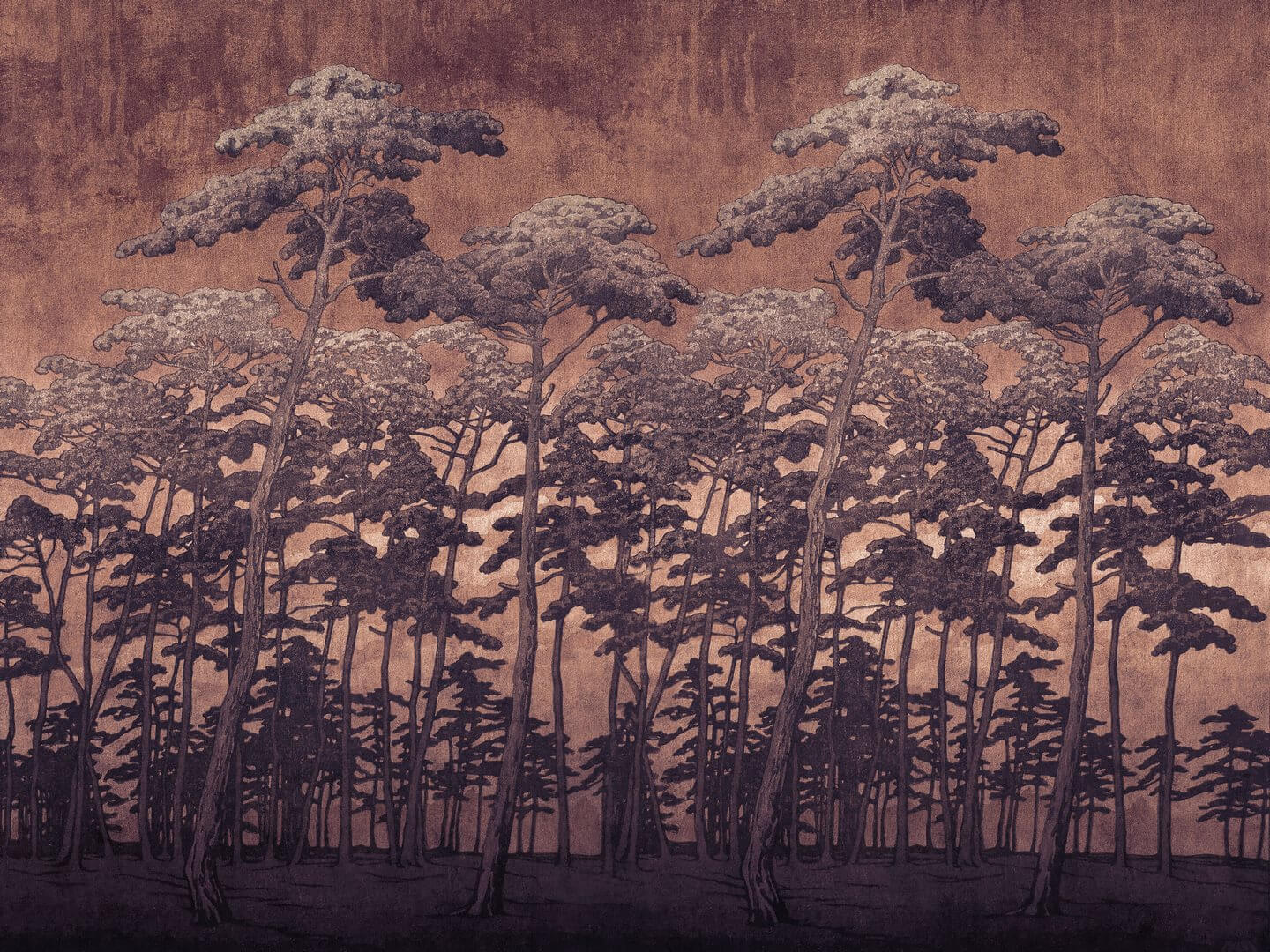 Fototapeta sosnowy las WallArt Secret Forest Rust