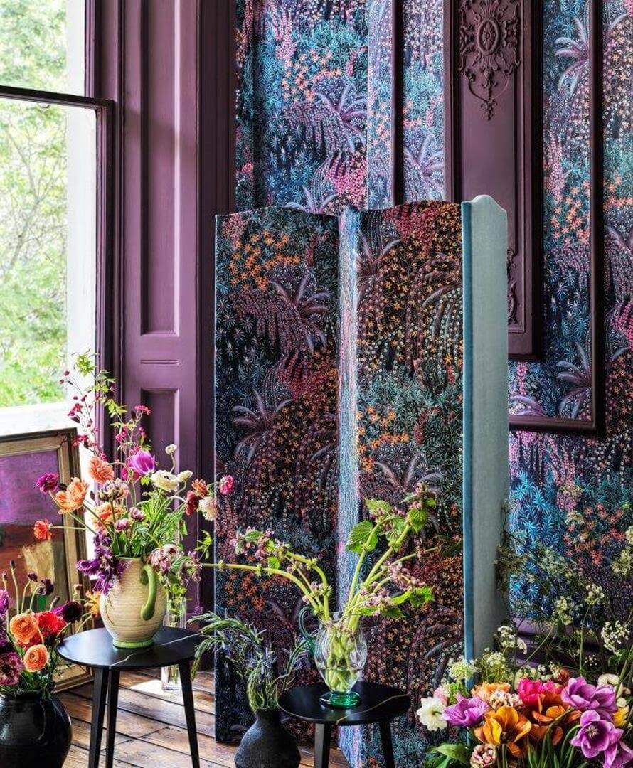 Tkanina welurowa Cole & Son Cascade Velvet Platinum  F121/3019 The Gardens Vol. II