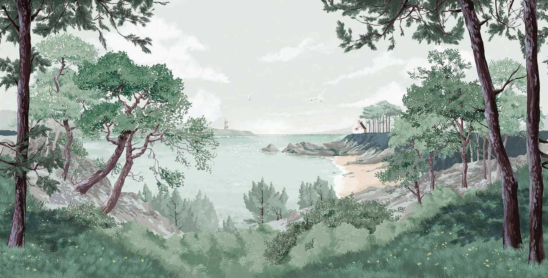 Mural nadmorski krajobraz PaperMint BRETAGNE Aigue Marine 1095 Origins