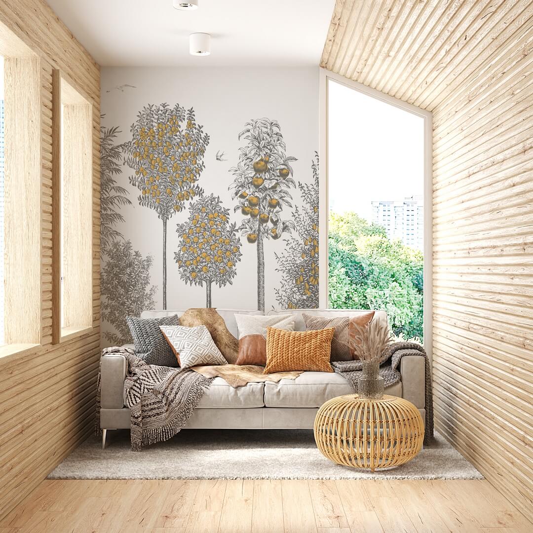 Mural drzewa i owoce PaperMint FRUITIERS Goldrush 1035 Origins