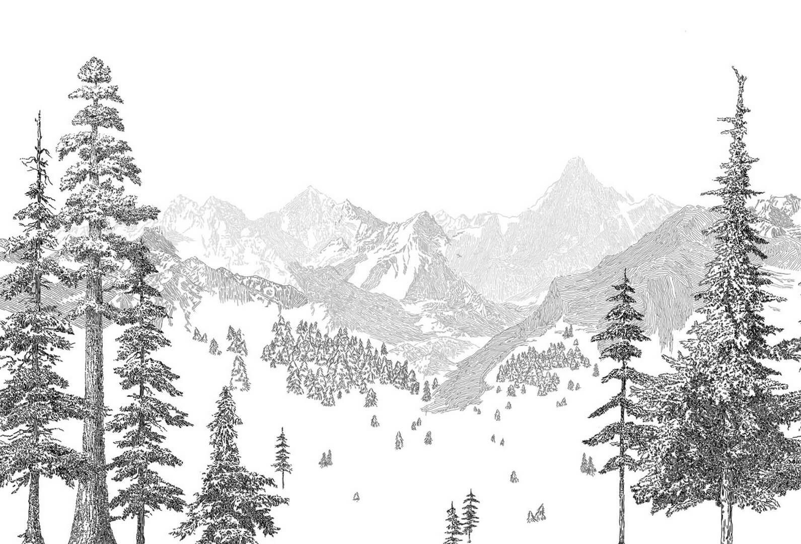 Mural krajobraz gór PaperMint MONTAGNE Hiver 1094 Origins