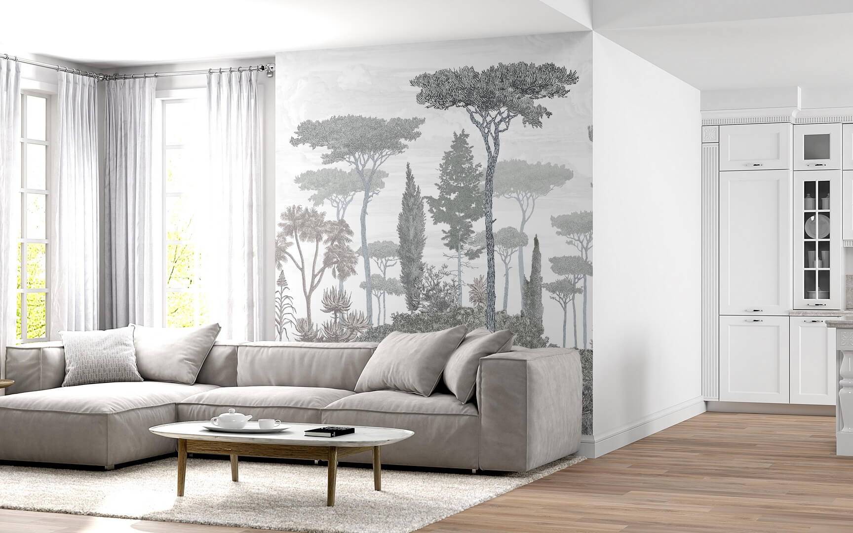 Mural drzewa PaperMint PINEDE Brushwood Grey 1099 Origins