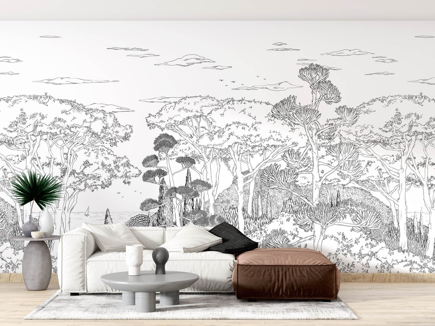 Mural krajobraz Toskanii PaperMint TOSCANE LINE Encre de Chine 922 Origins