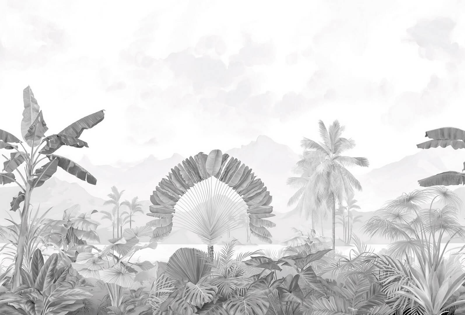 Mural dżungla PaperMint AMAZONIA Grisaille R003 Les Essentiels