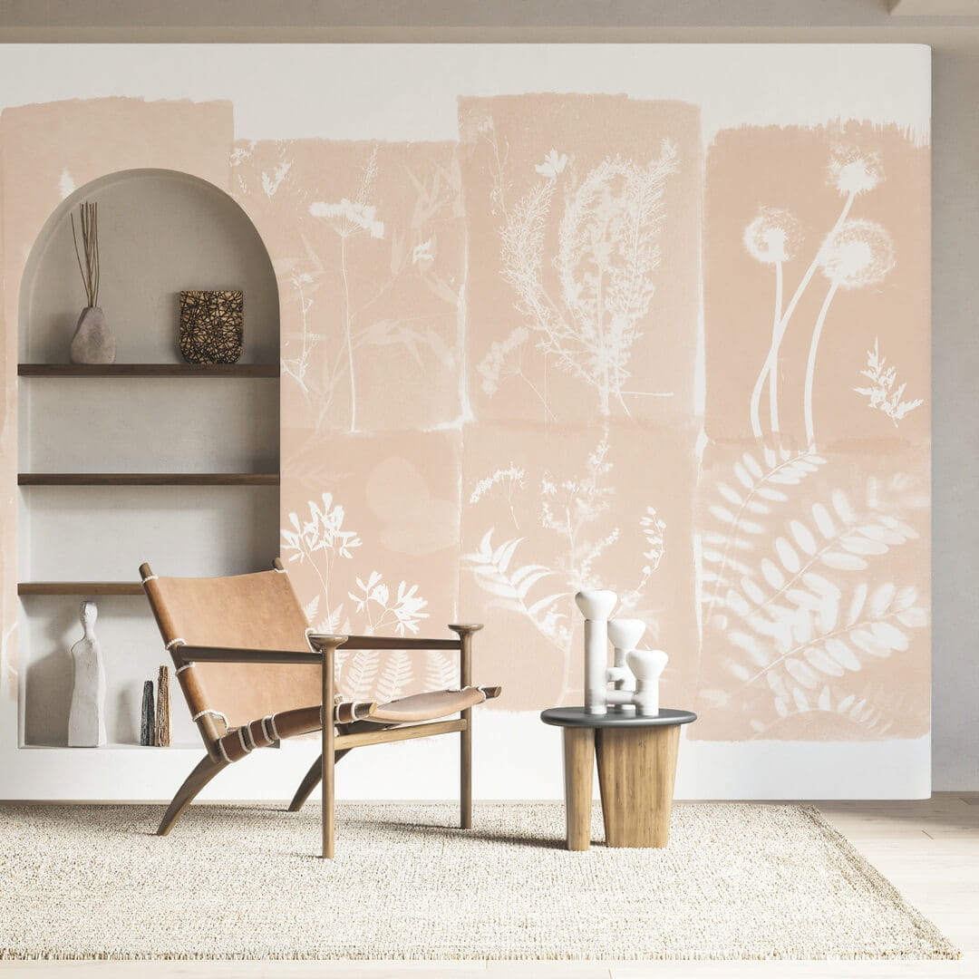 Mural zielnik kwiatów polnych PaperMint CYANOTYPES FLEURS DES CHAMPS Beige Solaire R016 Les Essentiels
