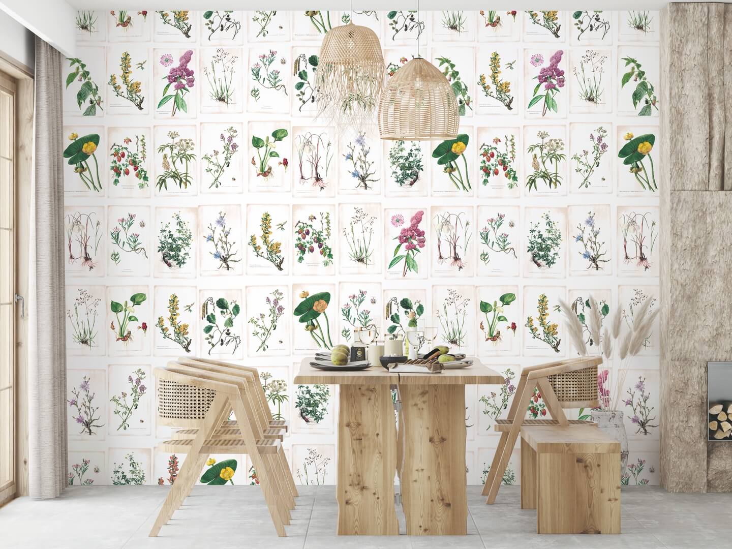 Mural zielnik vintage PaperMint FLEURS SAUVAGES Parchemin R008 Les Essentiels