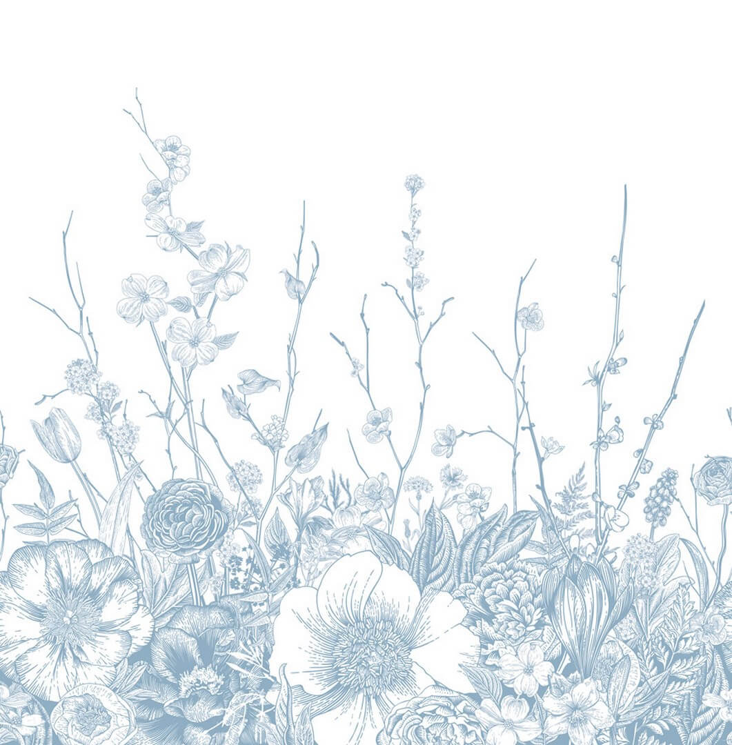 Mural florystyczny PaperMint FLORA Bleu Antique R043 Les Essentiels