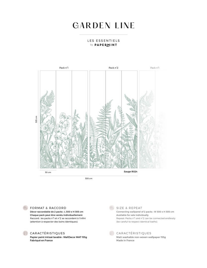 Mural łąka PaperMint GARDEN LINE Sauge R024 Les Essentiels