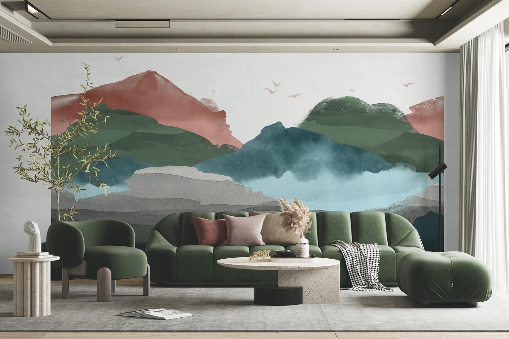 Mural artystyczne wzgórza PaperMint HILLS Earth Tones R026 Les Essentiels