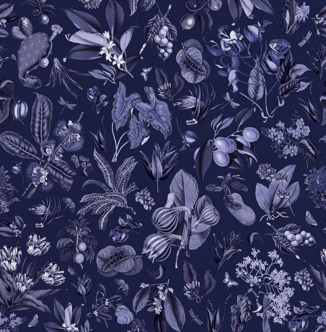 Mural botaniczny PaperMint JARDIN D'AUTREFOIS Bleu de Minuit R012 Les Essentiels