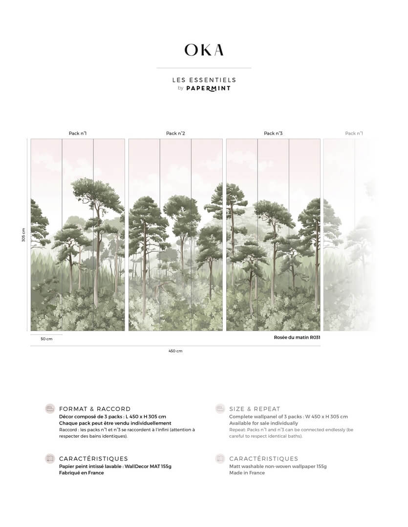 Mural las PaperMint OKA Rosee du Matin R031 Les Essentiels