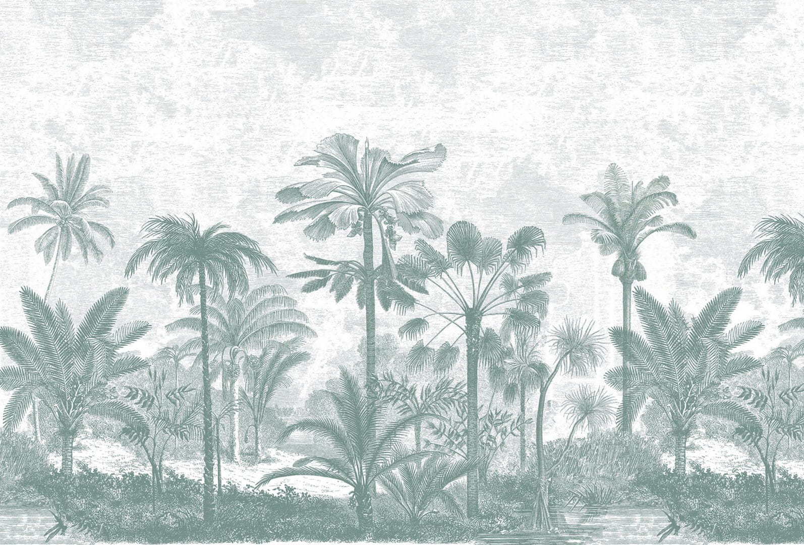 Mural egzotyczny krajobraz PaperMint PALMERAIE Fern Green R035 Les Essentiels