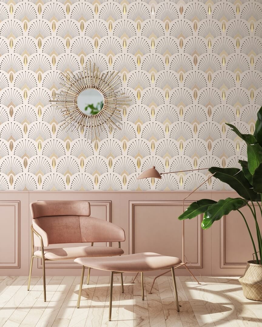 Tapeta art-deco Papermint 1925 Beige Dore 103 Classics