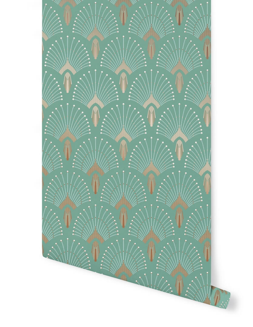 Tapeta art-deco Papermint 1925 Vert Clair Dore 563 Classics