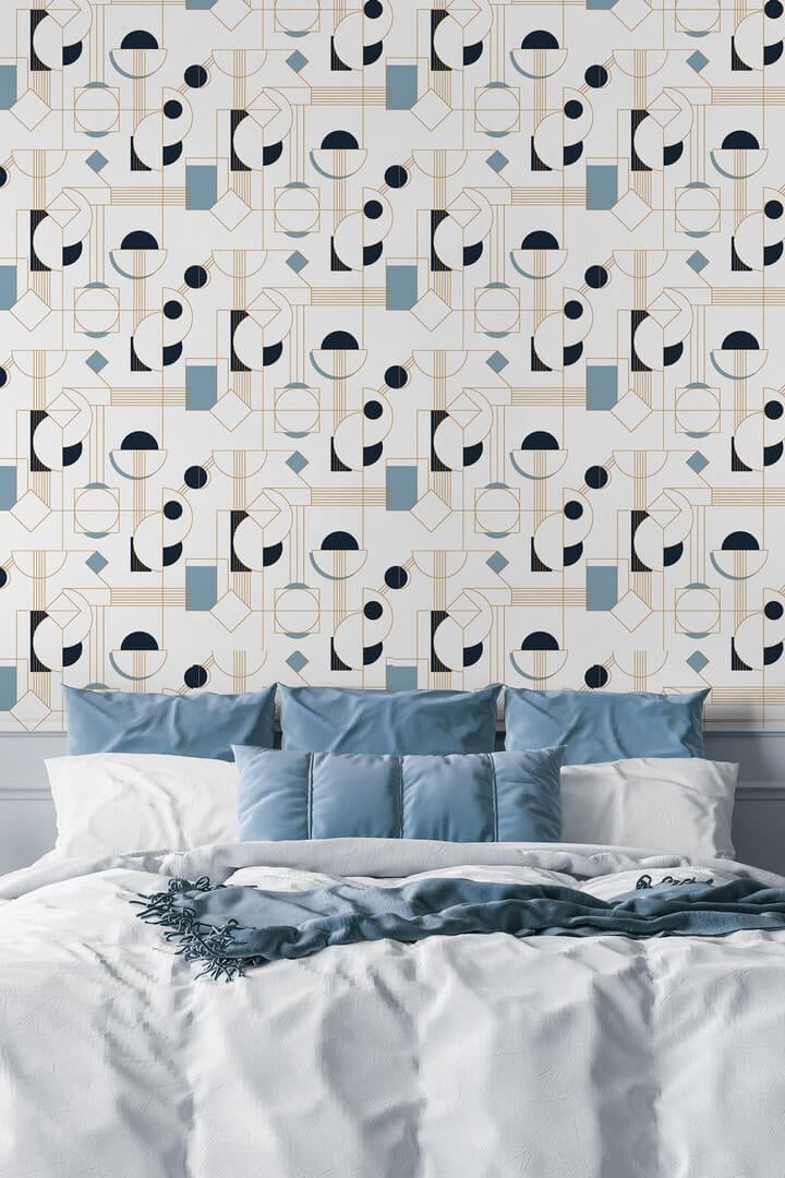 Tapeta geometryczna Papermint DAISY Bleu Dore 251 Classics