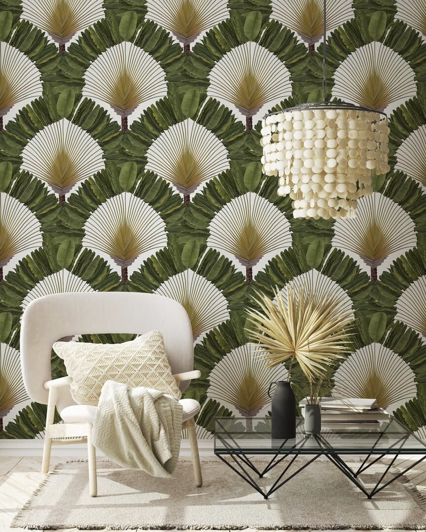 Tapeta palmowe liście Papermint RAVINALA Vert Lichen 835 Classics