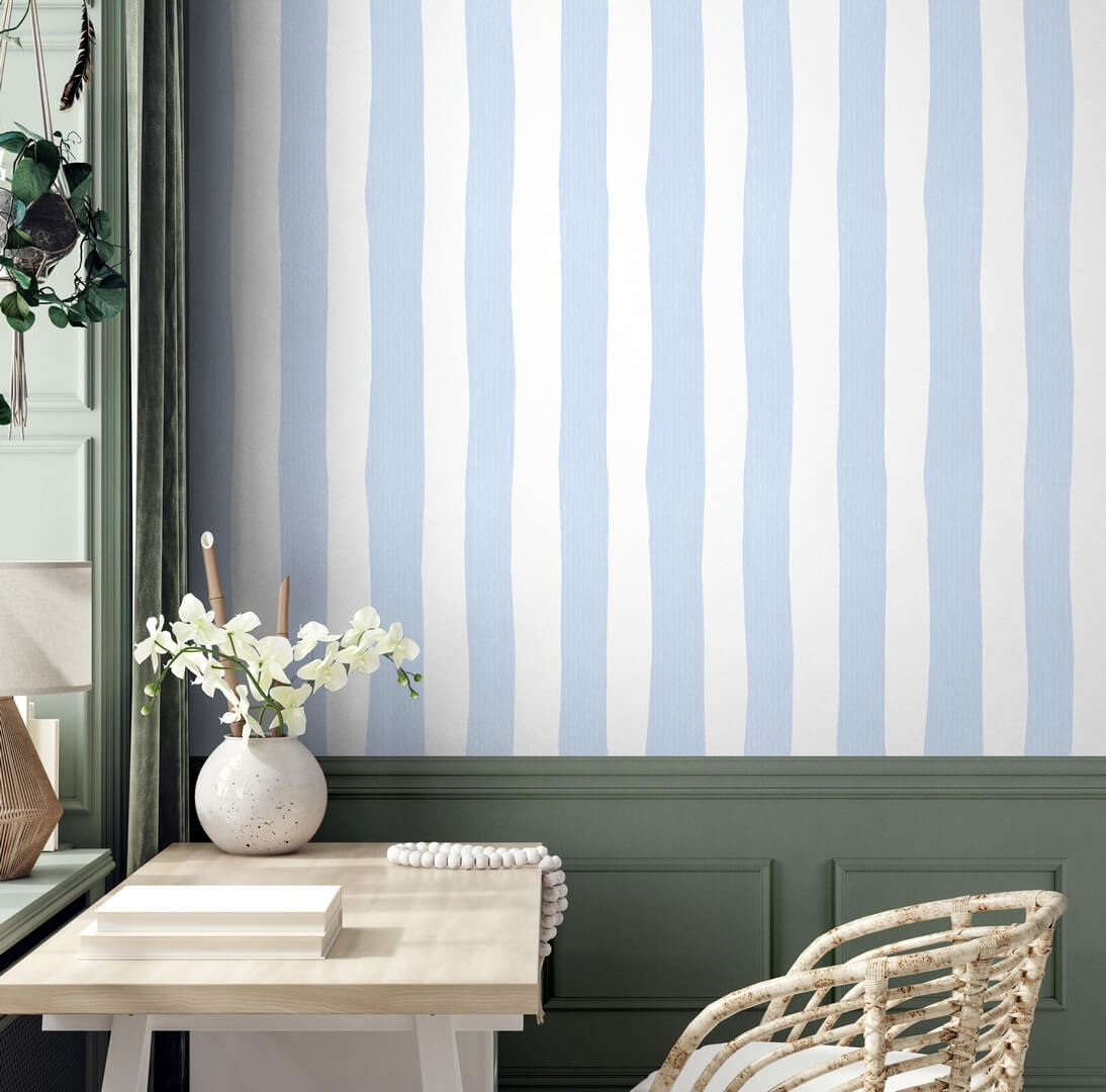 Tapeta pasy Papermint RAYURES Bleu Nuage R050 Classics