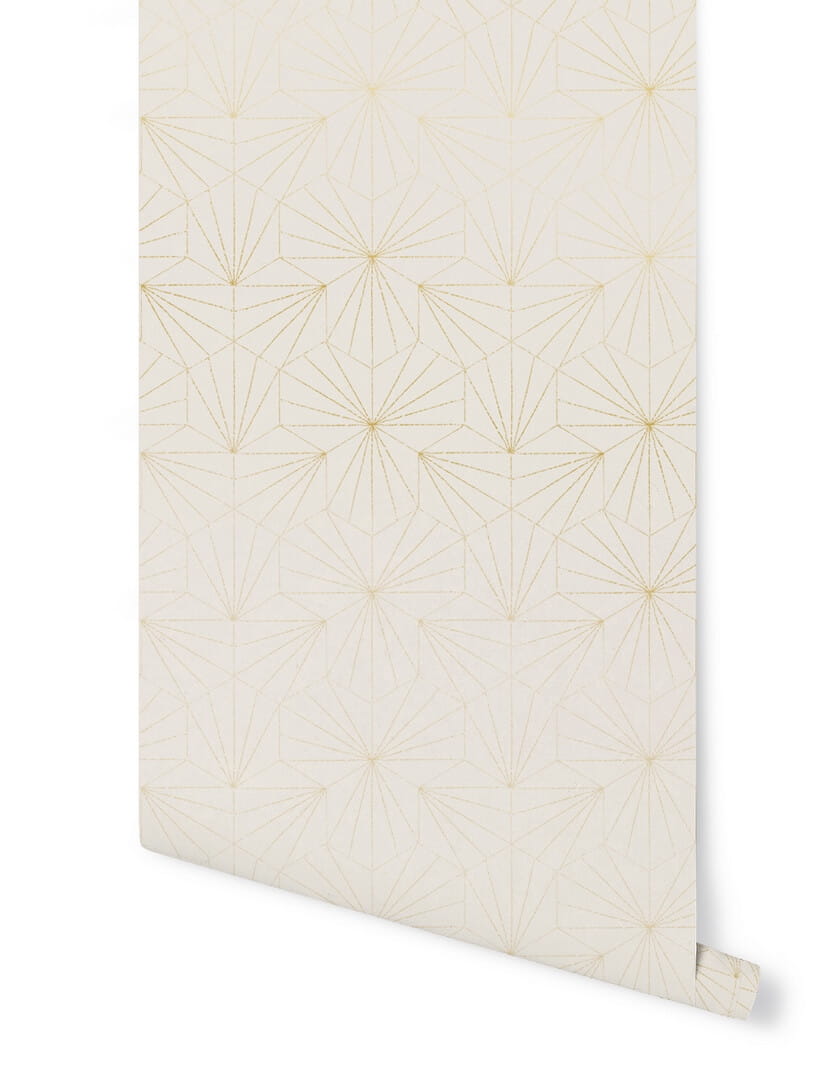 Tapeta złote linie Papermint TILES Ivoire Dore 216 Classics