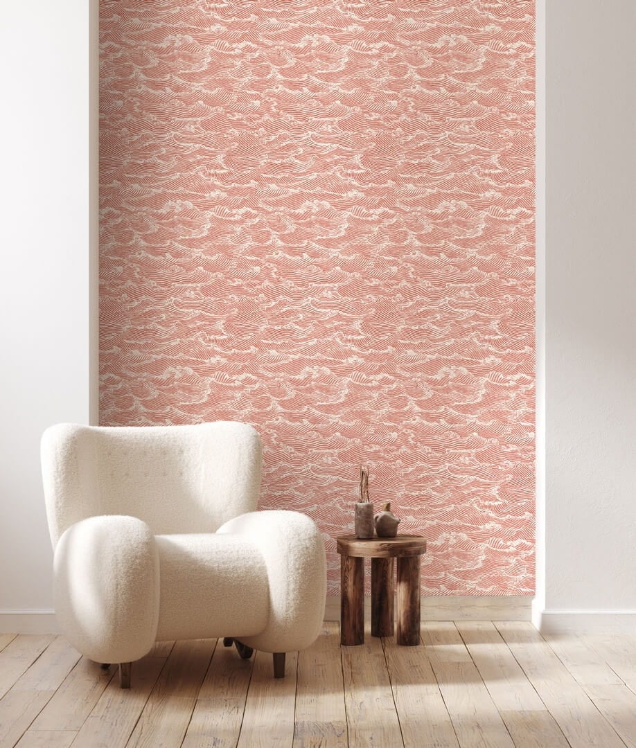 Tapeta wzburzone fale Papermint WAVES Corail 942 Classics