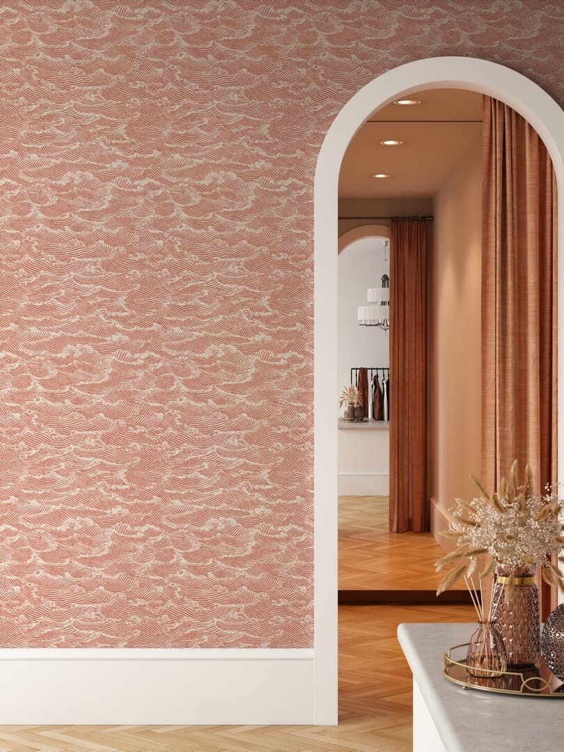 Tapeta wzburzone fale Papermint WAVES Corail 942 Classics