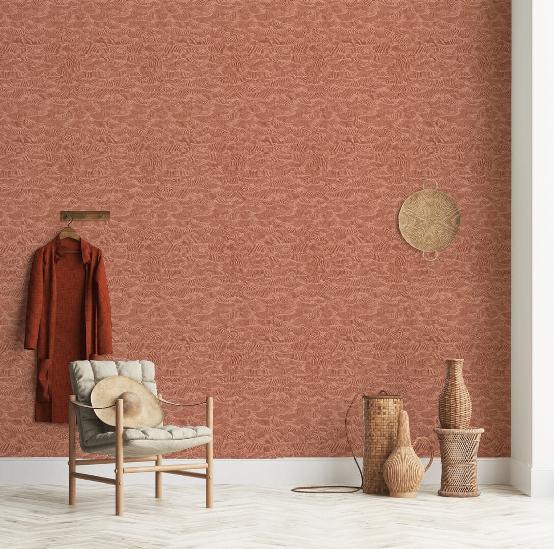 Tapeta wzburzone fale Papermint WAVES Mer Rouge 943 Classics