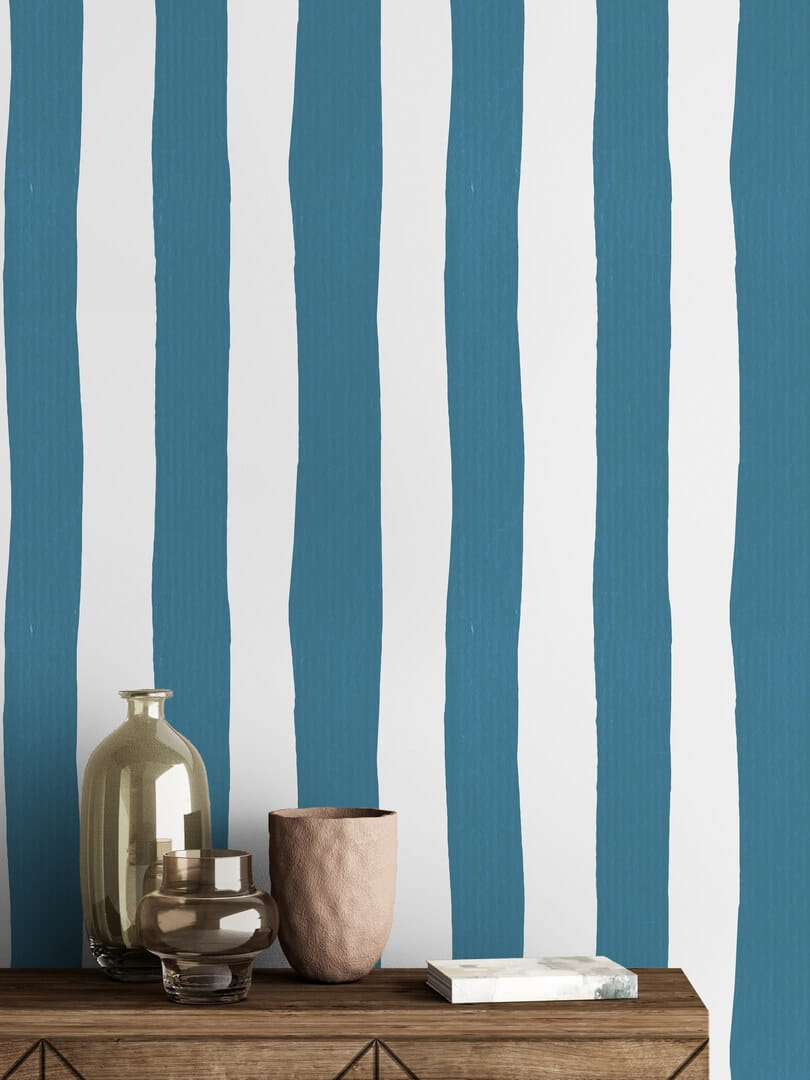 Tapeta pasy Papermint RAYURES Bleu Lagon R049 Classics