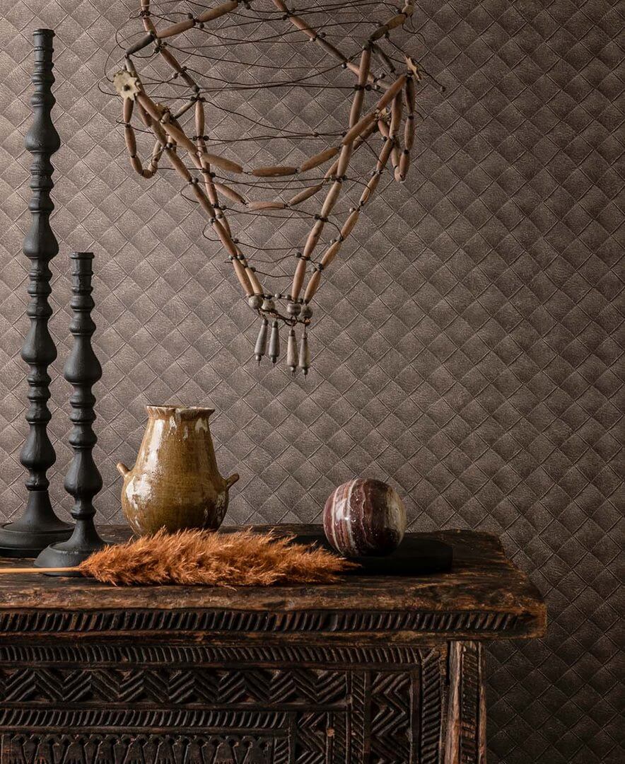 Tapeta skórzana plecionka Decoprint TA25074 Leather Patchwork Thaiti