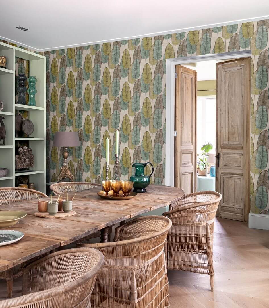 Tapeta duże liście tropikalne Decoprint TA25081 Rubbertree Thaiti