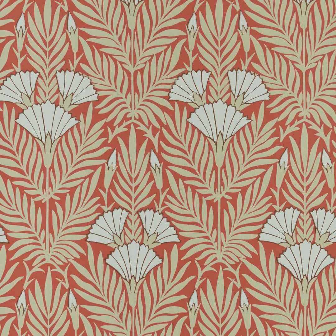 Tapeta kwiaty i liście 1838 Wallcoverings 2311-171-02 Floral Fanfare Coral V&A Decorative Papers