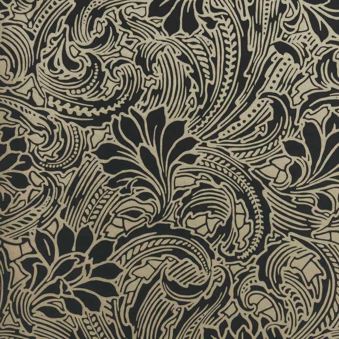 Tapeta roślinna 1838 Wallcoverings 2311-173-04 Eden Midnight V&A Decorative Papers