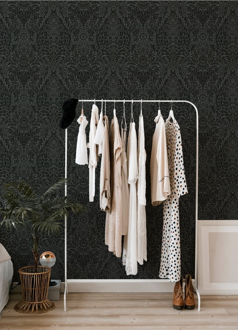 Tapeta welur ornament Wallquest SP87365 Maris Flock Damask Daylight