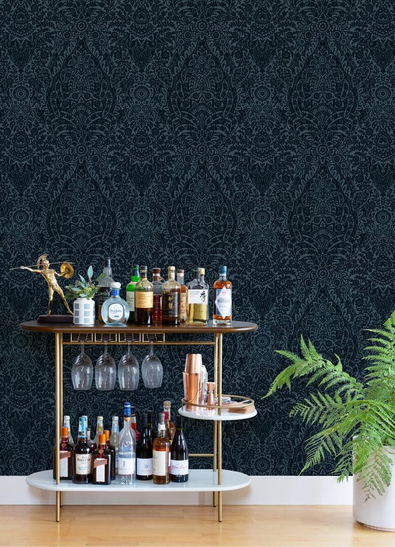 Tapeta welur ornament Wallquest SP87367 Maris Flock Damask Daylight
