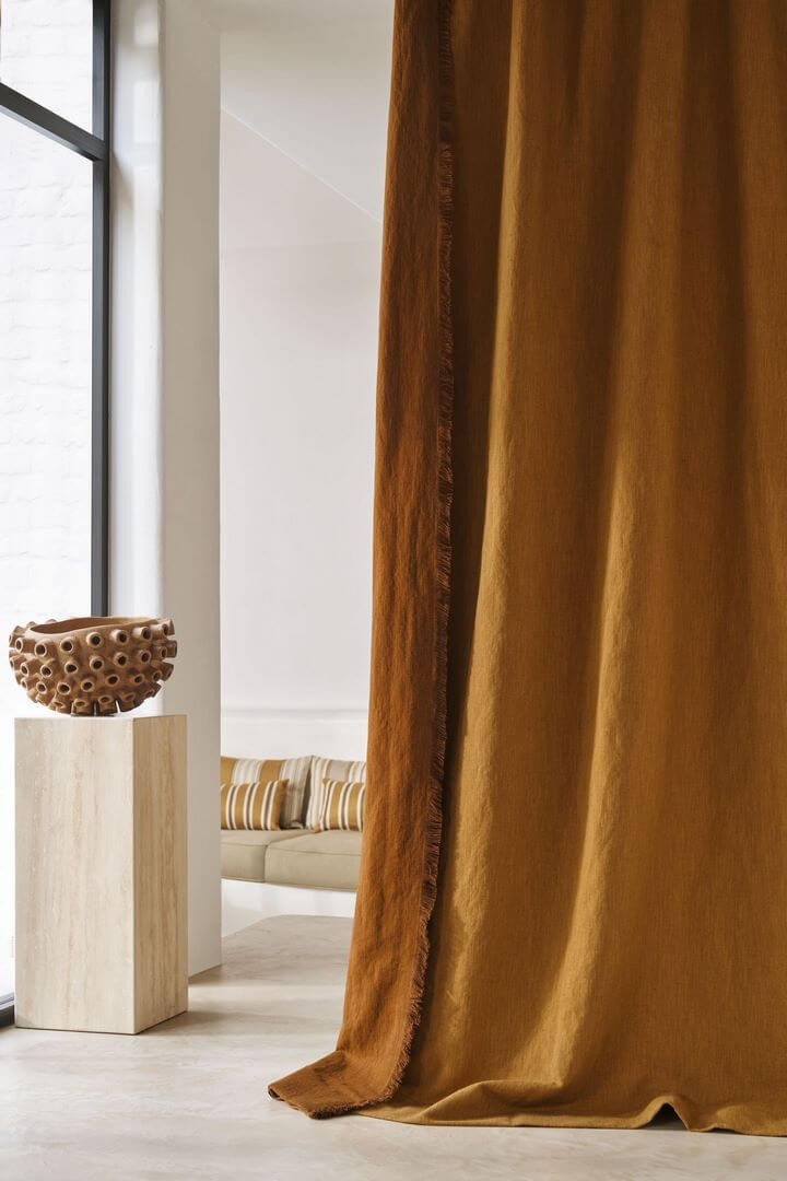 Tkanina lniano-bawełniana jednokolorowa Casamance 32071578 Guethary