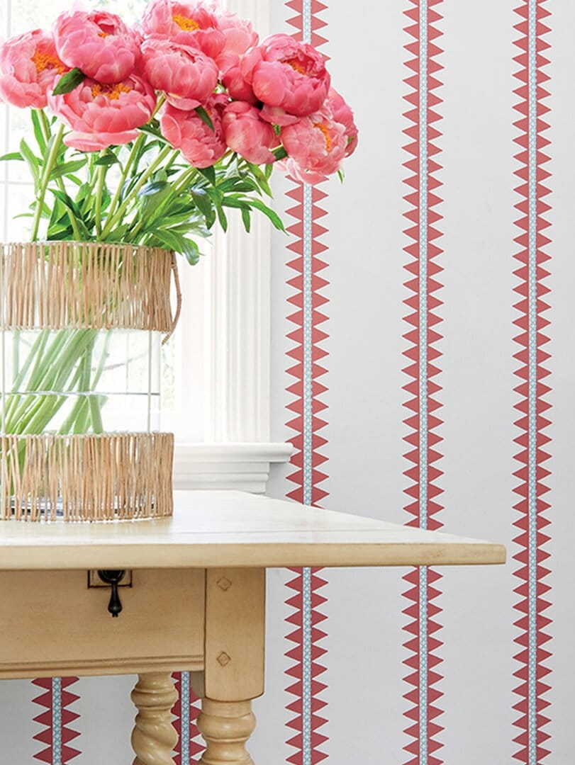 Tapeta pasy i trójkąty Thibaut T13242 Reno Stripe Mesa