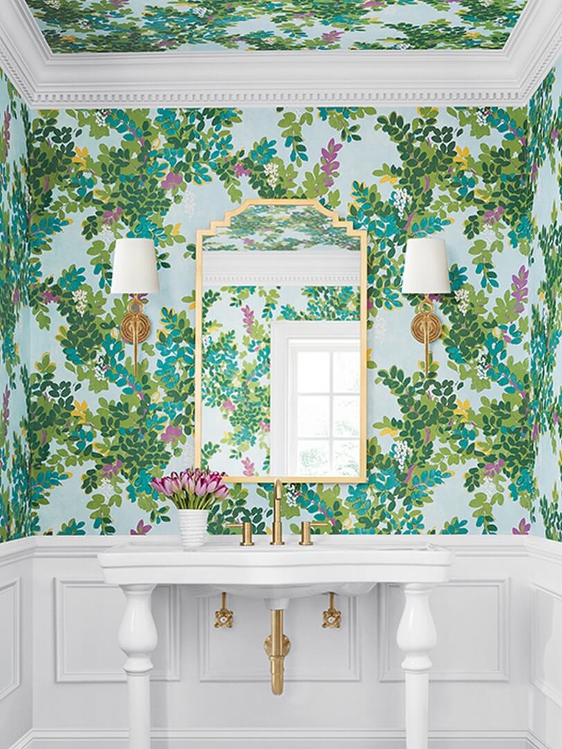 Tapeta kwiaty i liście Thibaut T14334 Central Park Canopy