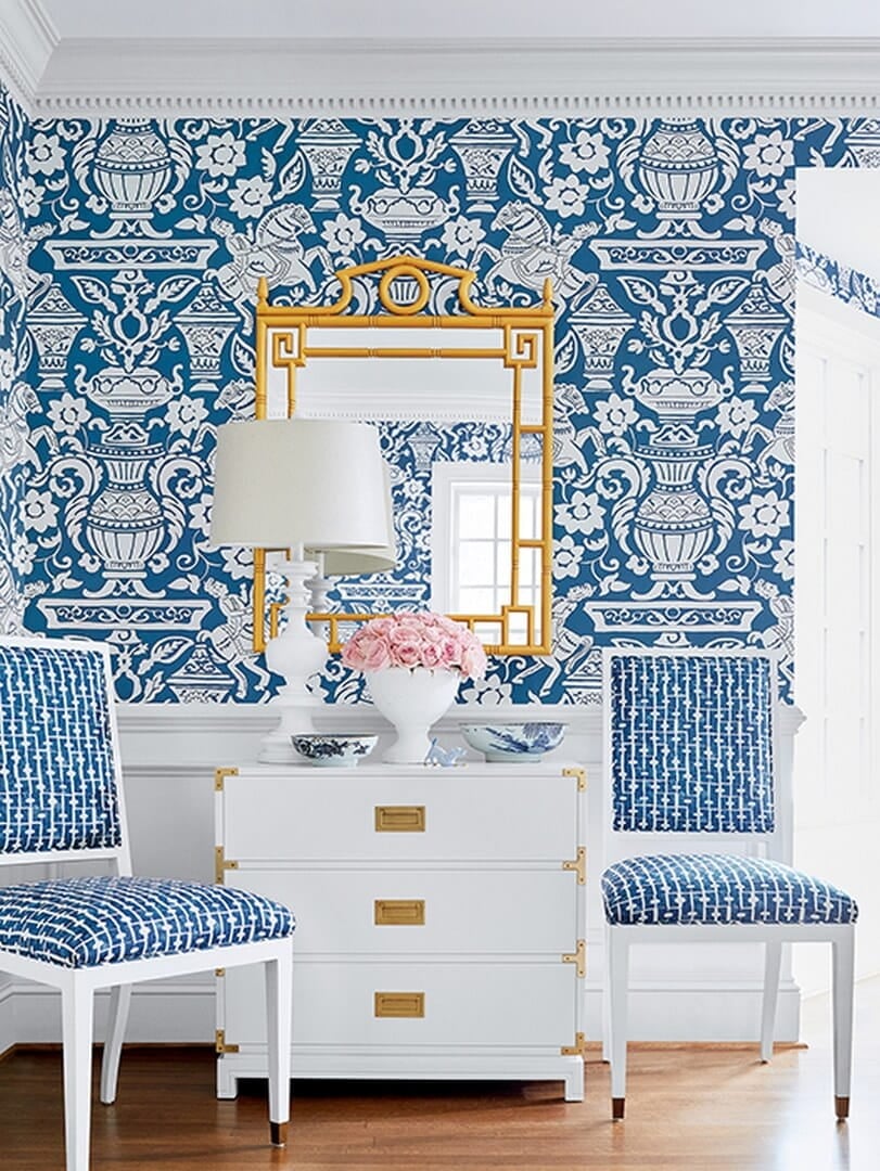 Tapeta ornament Thibaut T14363 Galway Canopy