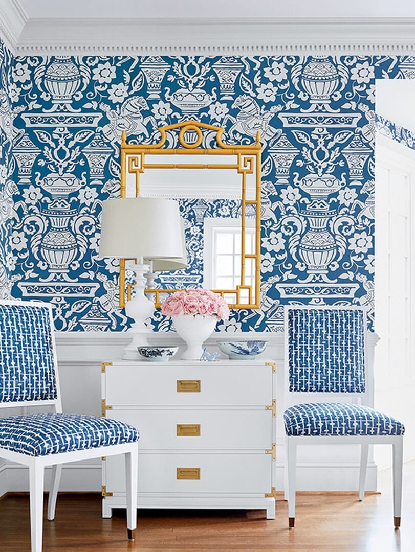 Tapeta ornament Thibaut T14365 Galway Canopy