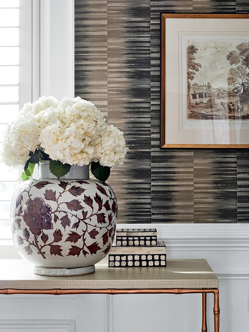 Tapeta cieniowane pasy Thibaut T10087 Mekong Stripe Tropics