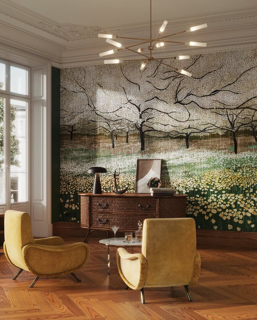 Fototapeta sad kwitnących drzew wiśni Wonderwall Cherry 35049904