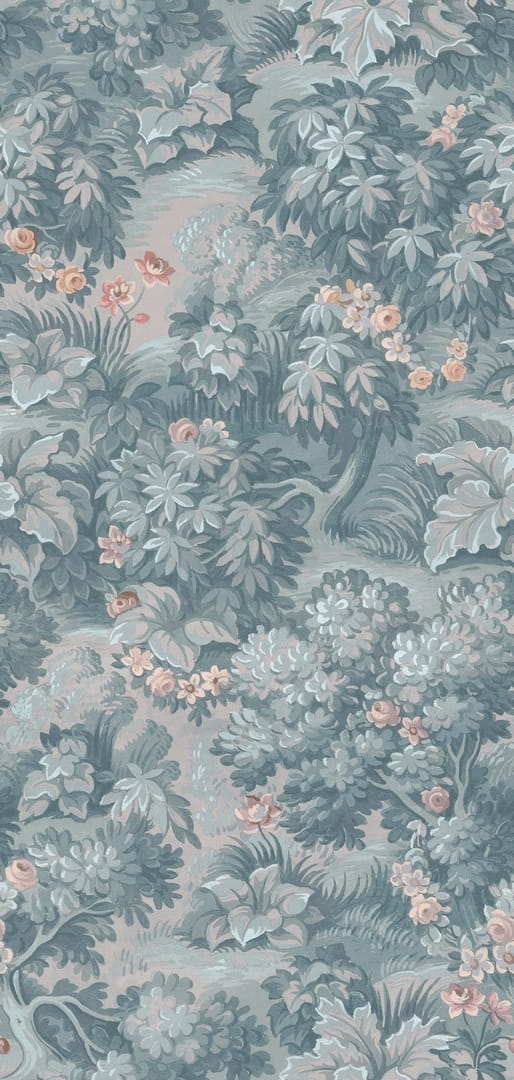 Fototapeta roślinna Rebel Walls R19244 The Path Light Blue Vintage Brocade