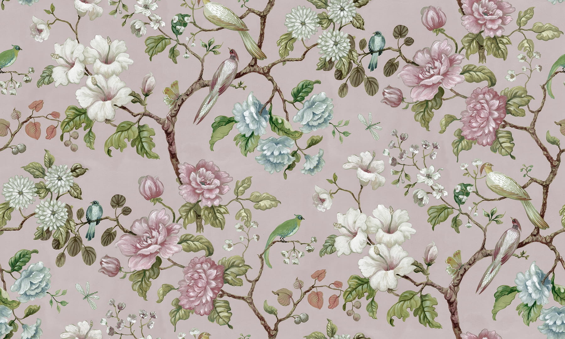 Fototapeta botaniczna Rebel Walls R19335 Grandiflora Soft Pink Vintage Brocade