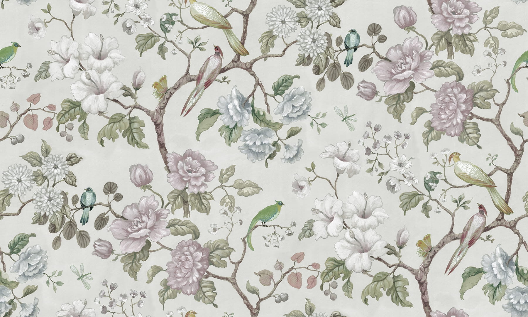 Fototapeta botaniczna Rebel Walls R19336 Grandiflora Pearl Vintage Brocade