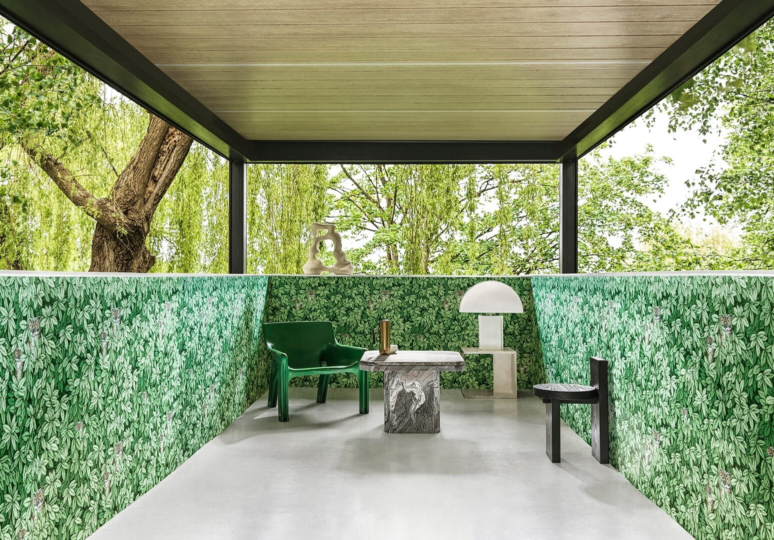 Tapeta liście i sowy Cole & Son Foglie e Civette 123/11051 Fornasetti Senza Tempo II