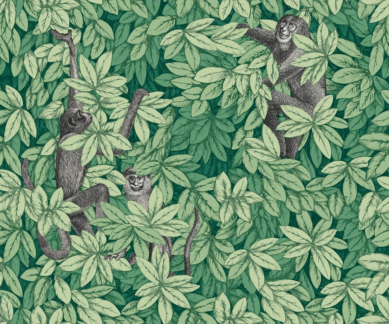 Tapeta liście i małpy Cole & Son Foglie e Scimmie 123/10049 Fornasetti Senza Tempo II