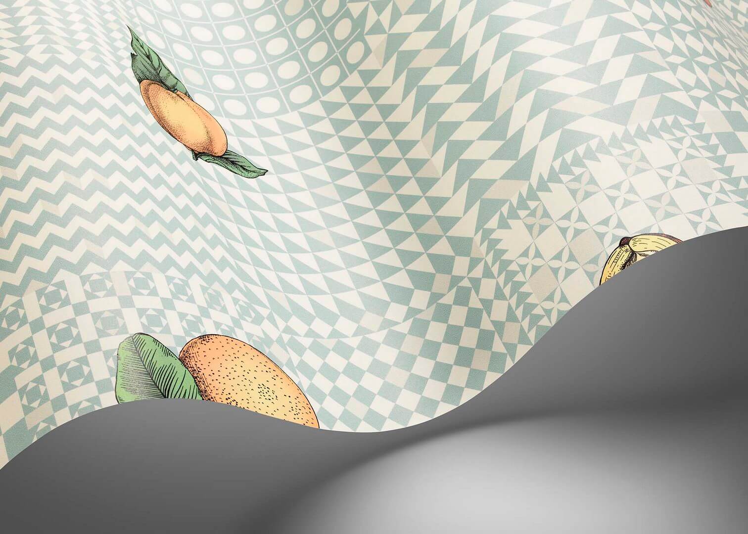 Tapeta owoce i geometria Cole & Son Frutta e Geometrico 123/6029 Fornasetti Senza Tempo II