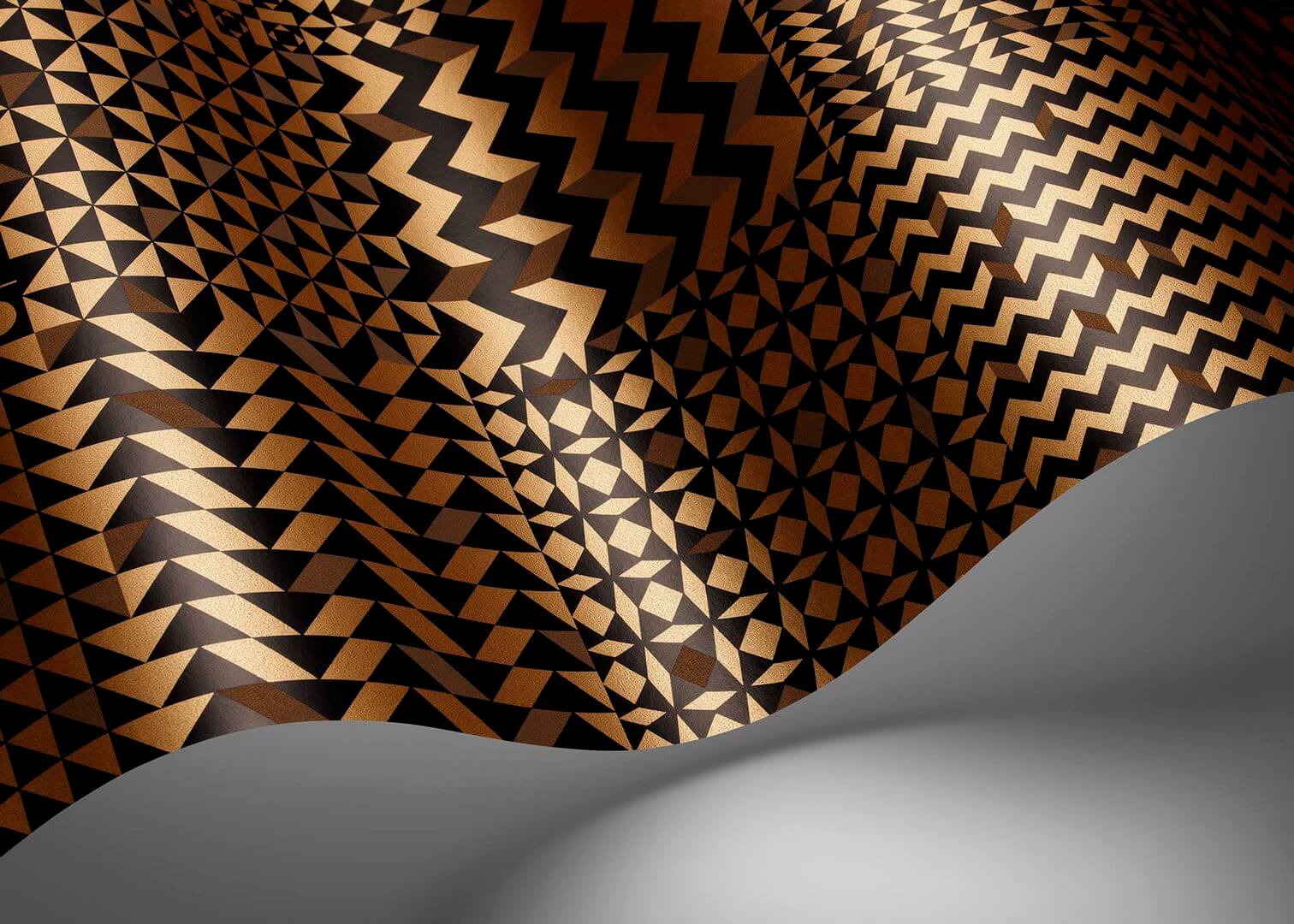 Tapeta abstrakcyjna geometria - szachownica czarno-złota Cole & Son Geometrico 123/7036 Fornasetti Senza Tempo II