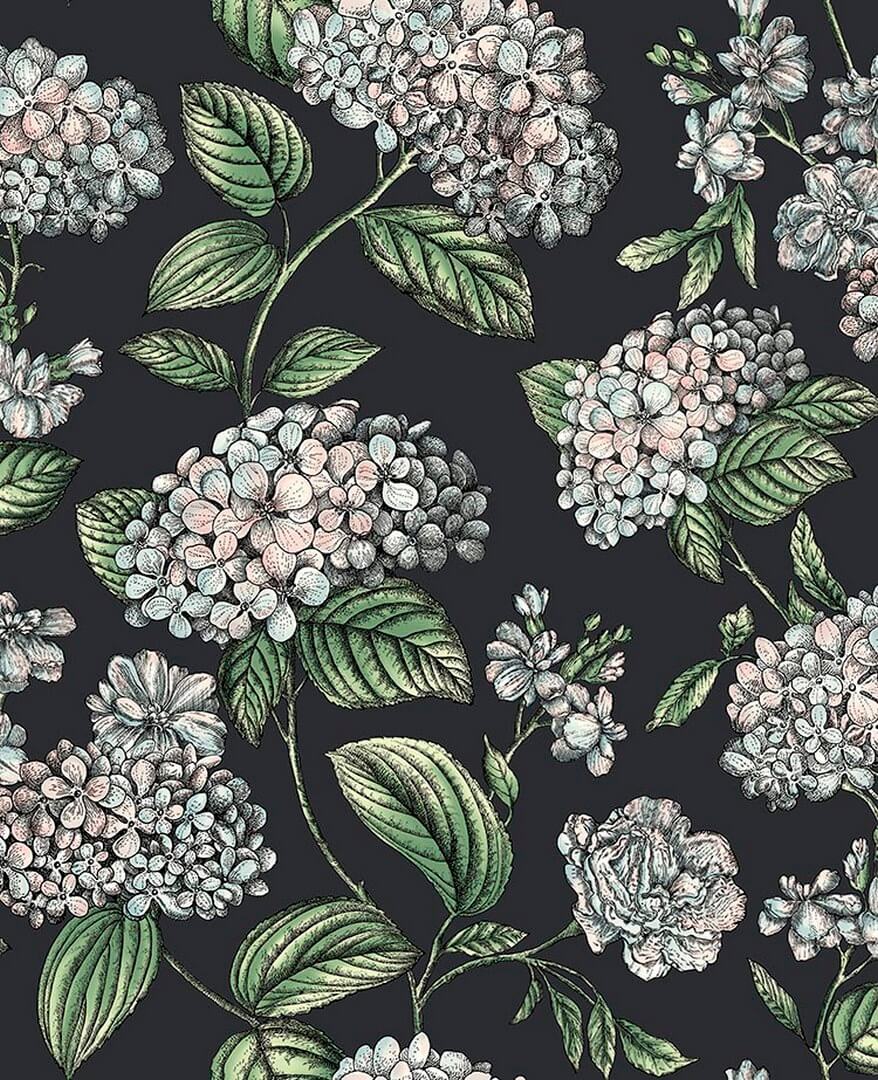 Tapeta roślinna hortensje Cole & Son Ramo di Ortensia 123/8038 Fornasetti Senza Tempo II