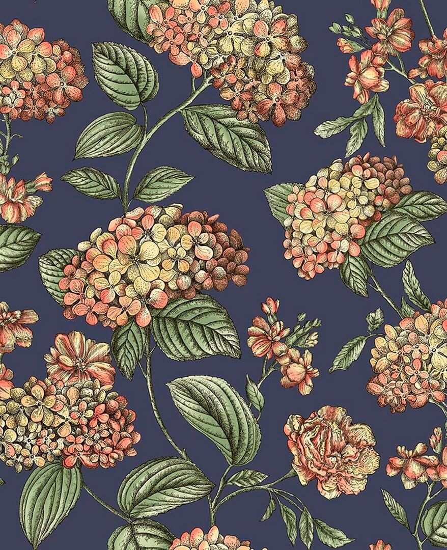 Tapeta roślinna hortensje Cole & Son Ramo di Ortensia 123/8040 Fornasetti Senza Tempo II