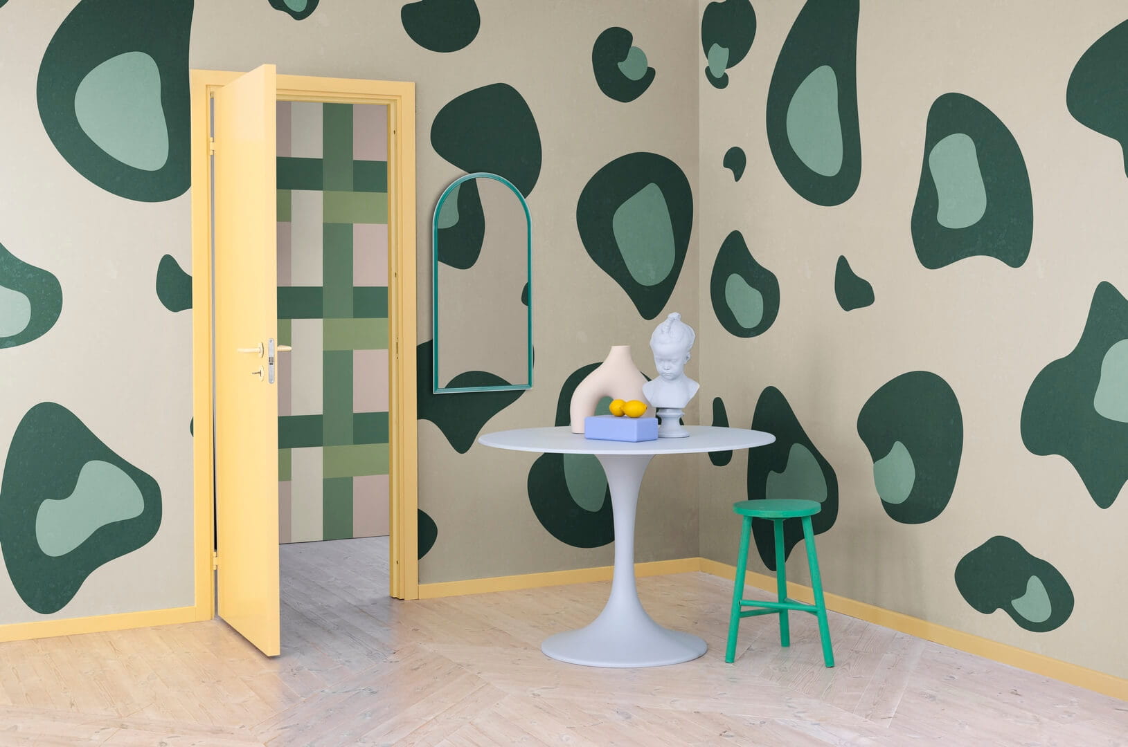 Fototapeta cętki Rebel Walls R19438 Giant Leopard Green Maximalism More is More